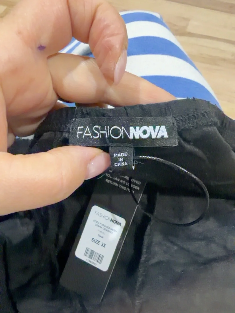 Fashion Nova Black Textured High-Rise Leggings